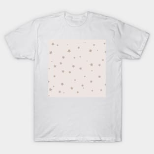 Light Brown Beige Background Stars Pattern T-Shirt